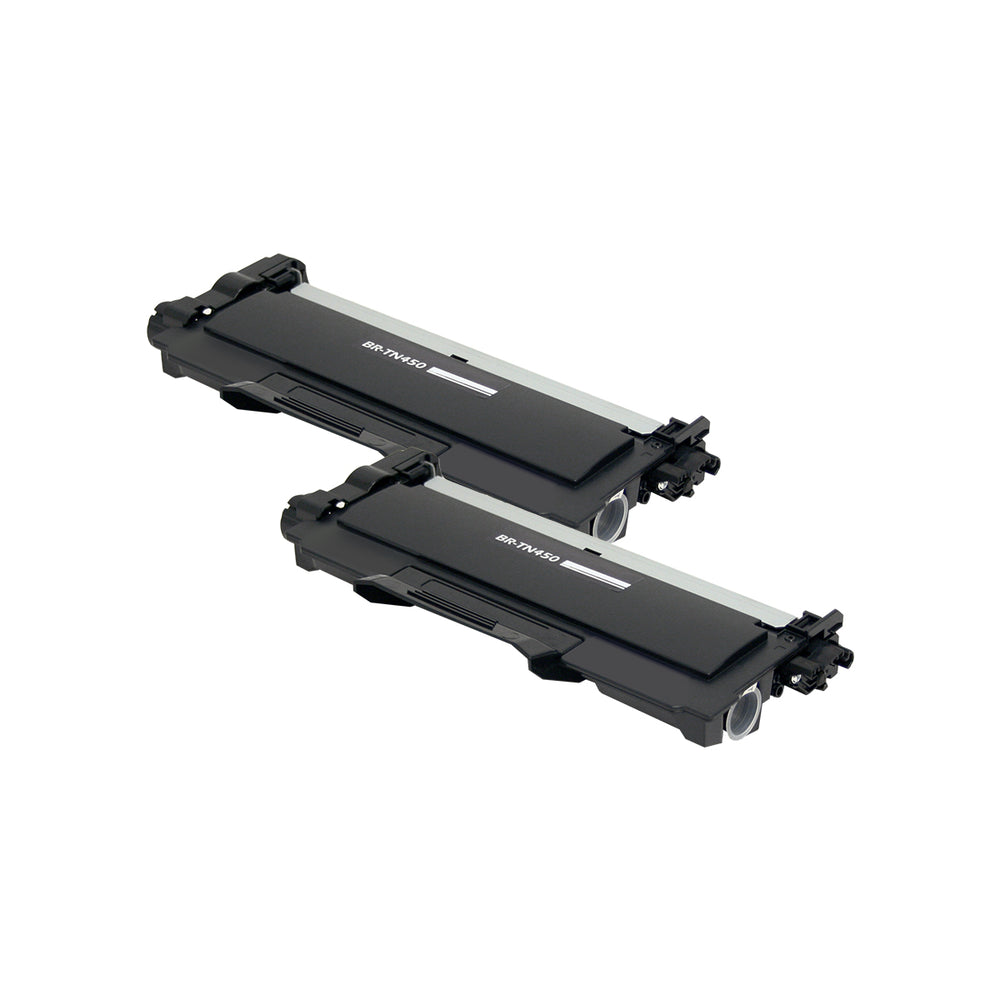 Compatible Black Toner Cartridge for Brother DCP-2240D / DCP-2270DW + More 2.6K High Yield 2-Pack (TN420 / TN450)