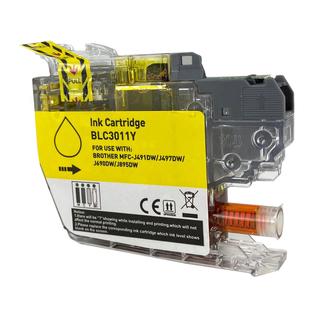Compatible Yellow Ink Cartridge for Brother MFC-J491DW / MFC-J497DW + More (LC3011Y / LC3011)