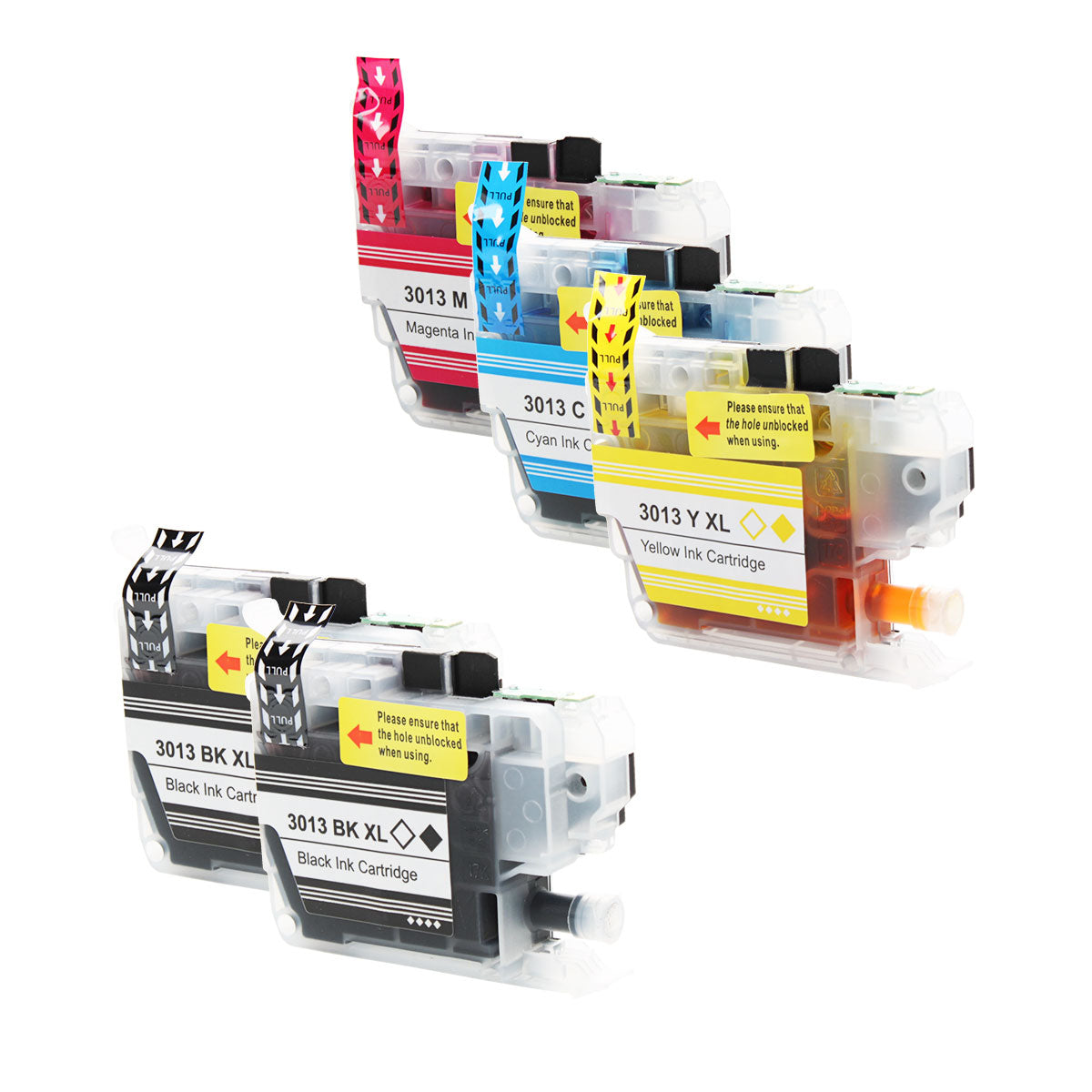 Compatible Multicolor Ink Cartridge for Brother MFC-J491DW / MFC-J497DW + More 2K 5-Pack (LC3013 / LC30135PKS)