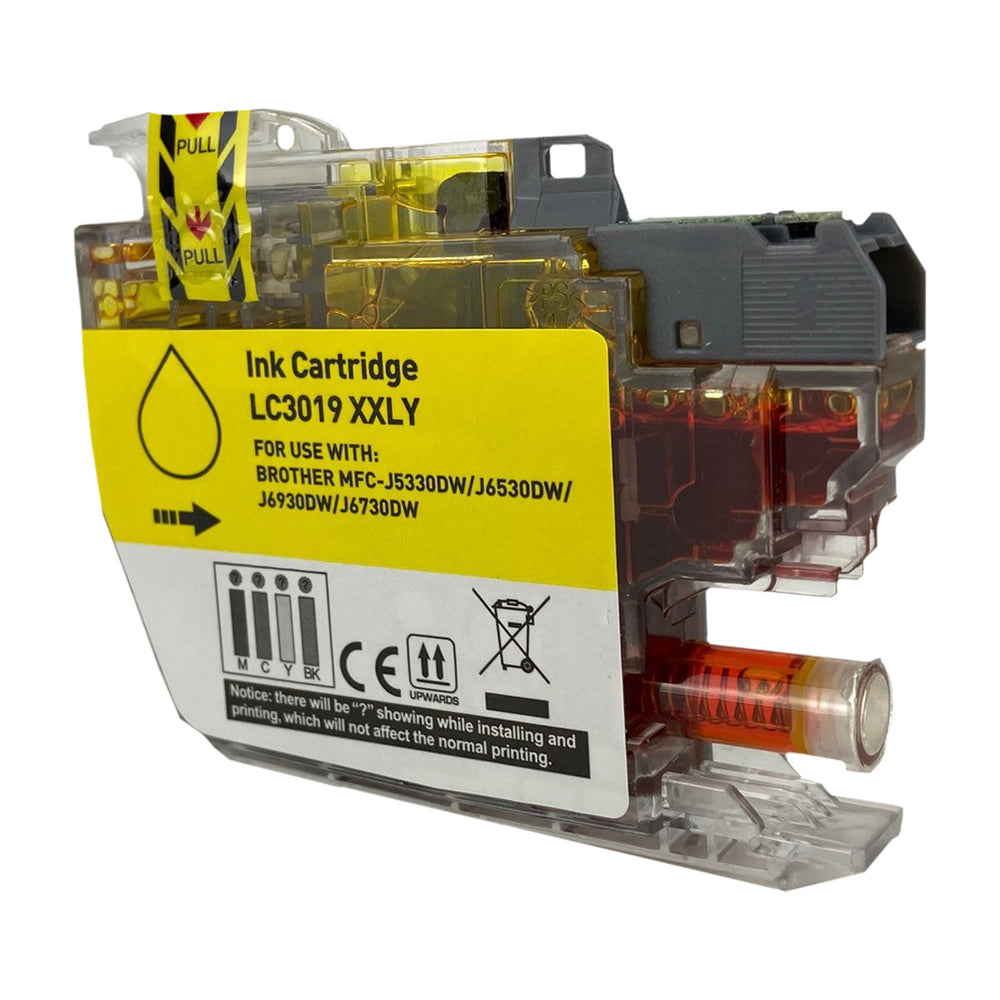 Compatible Yellow Ink Cartridge for Brother MFC-J5330DW / MFC-J6530DW + More 1.5K Super High Yield (LC3019Y / LC3019)