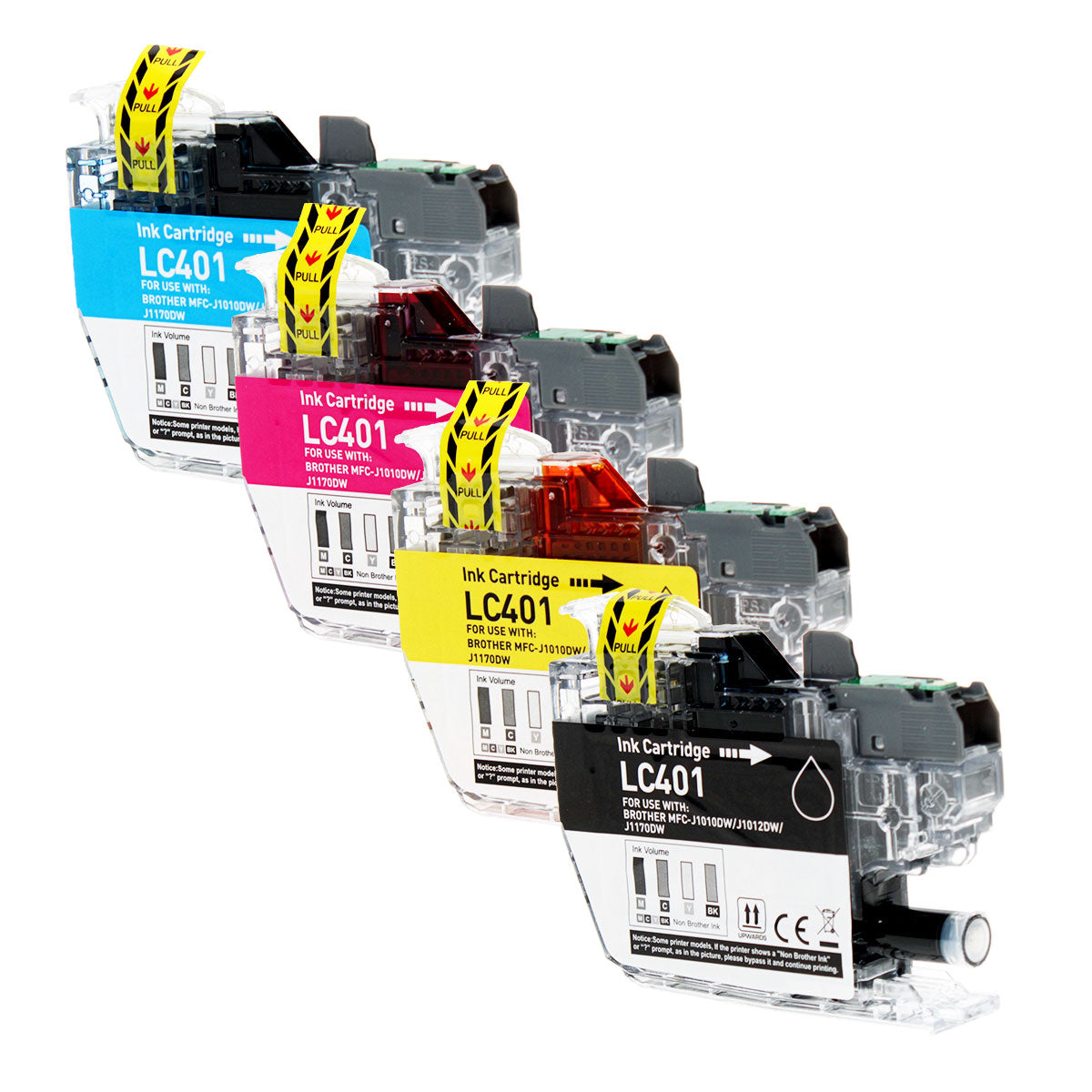 Compatible Multicolor Ink Cartridge for Brother MFC-J1010 / MFC-J1012 + More 1K 4-Pack (LC4014PKS)