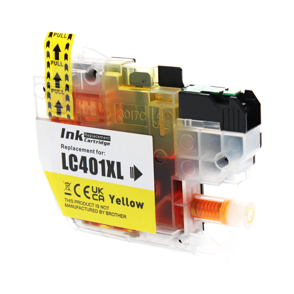 Compatible Yellow Ink Cartridge for Brother MFC-J1010 / MFC-J1012 + More (LC401XLY)