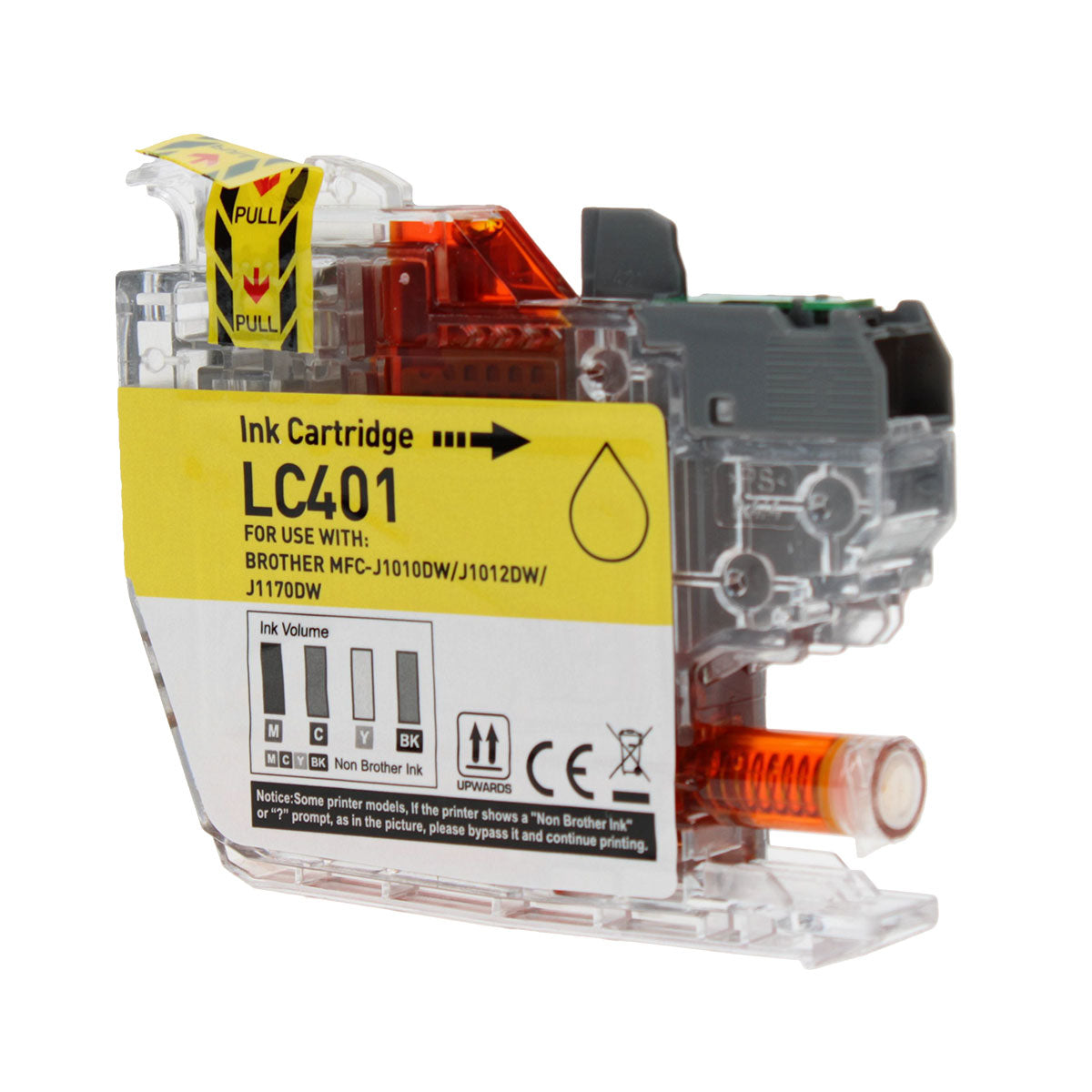 Compatible Yellow Ink Cartridge for Brother MFC-J1010 / MFC-J1012 + More (LC401Y)