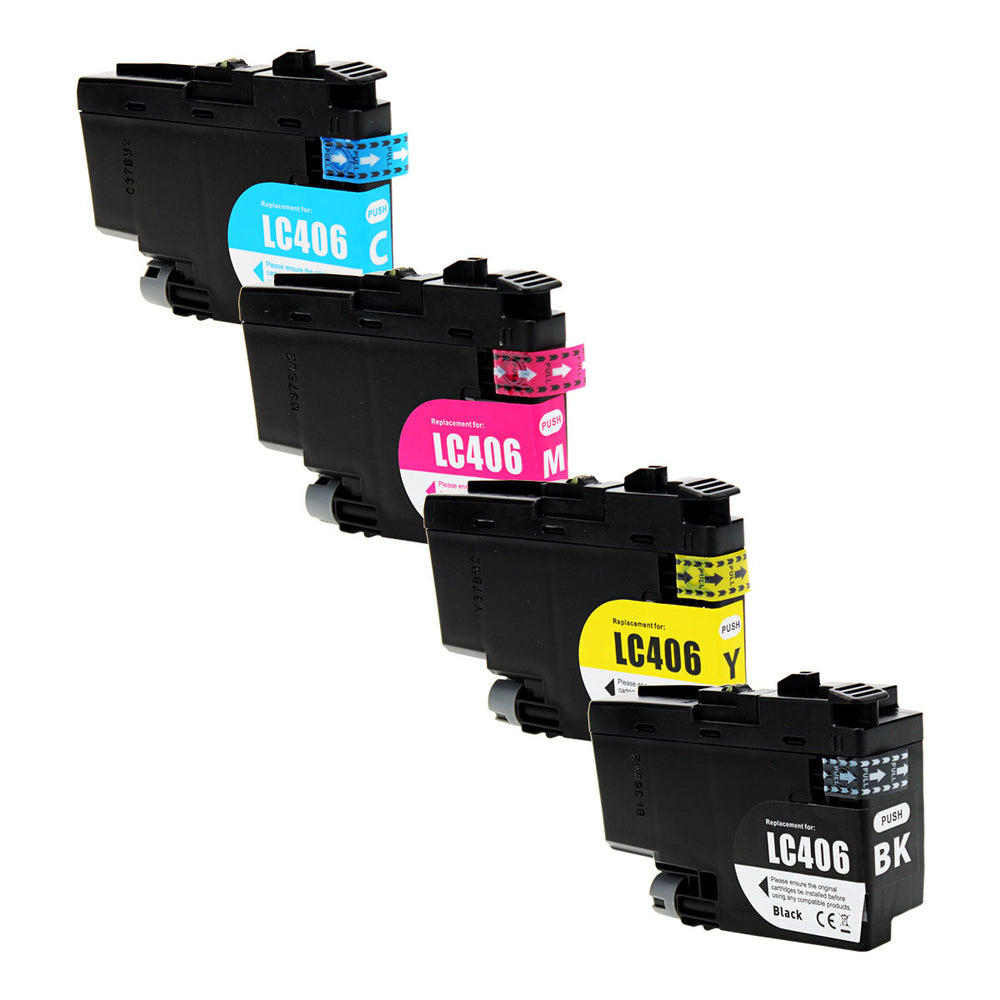 Compatible Multicolor Ink Cartridge for Brother MFC-J4335 / MFC-J4345 + More 1K 4-Pack (LC406 / LC4064PKS)