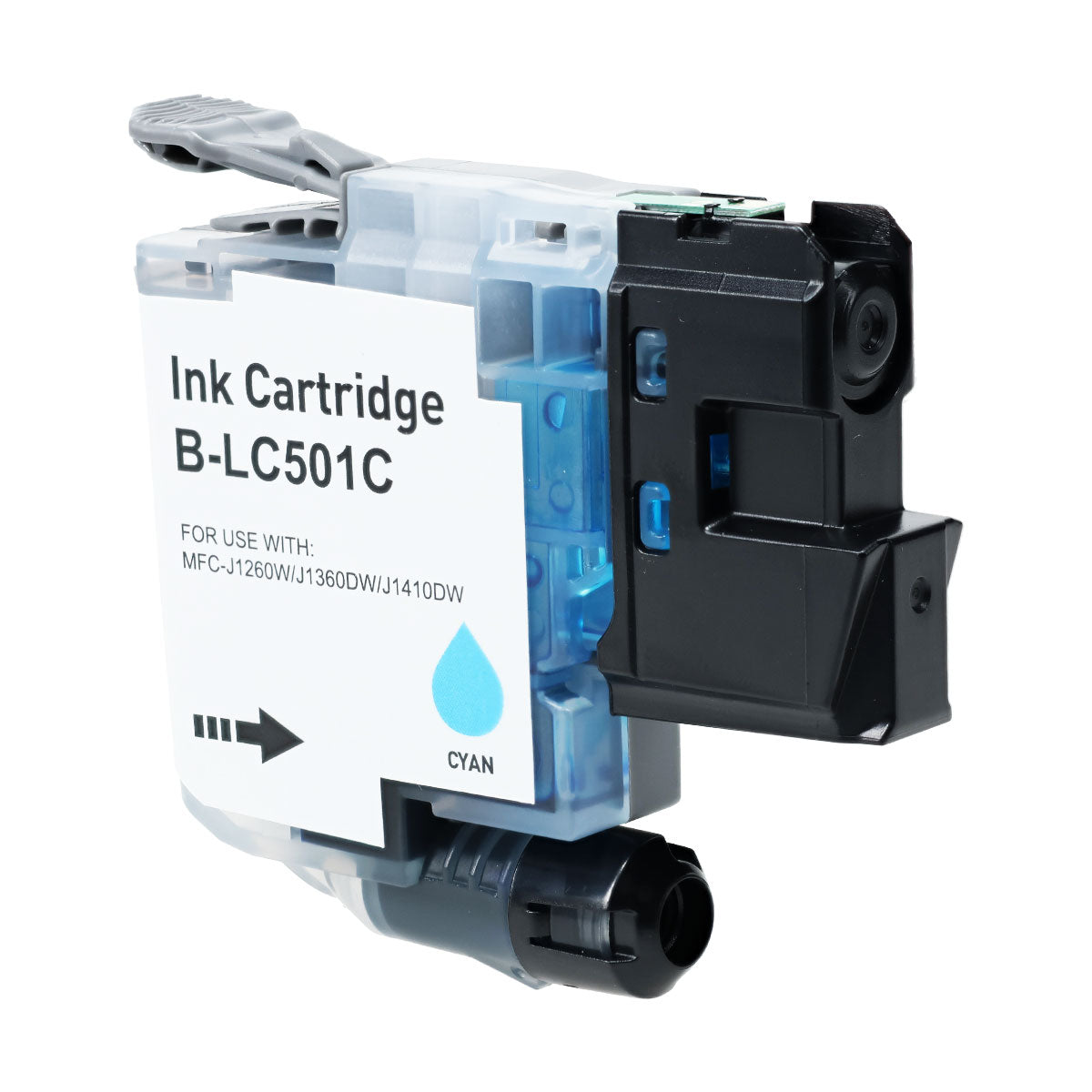 Compatible Cyan Ink Cartridge for Brother WORK SMART MFC-J1260W / WORK SMART MFC-J1360DW + More (LC501C / LC501)