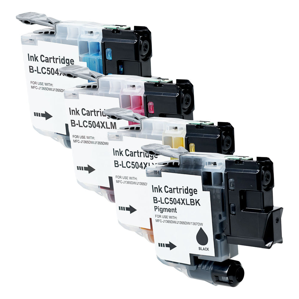 Compatible Multicolor Ink Cartridge for Brother MFC-J1355DW / MFC-J1365DW + More 1K 4-Pack (LC504XL4PKS / LC504XL)
