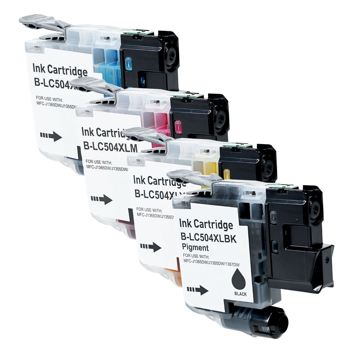 Compatible Multicolor Ink Cartridge for Brother MFC-J1355DW / MFC-J1365DW + More 1K 4-Pack (LC504XL4PKS / LC504XL)