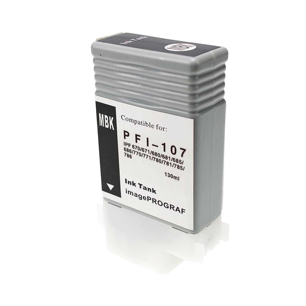 Remanufactured Matte Black Ink Cartridge for Canon IMAGEPROGRAF IPF670 / IMAGEPROGRAF IPF680 + More 130ml (6704B001 / PFI-107MBK)