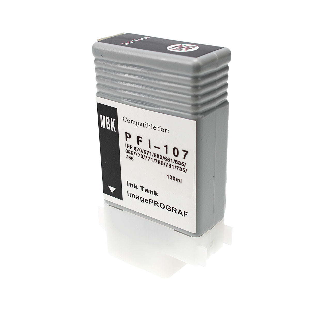 Remanufactured Matte Black Ink Cartridge for Canon IMAGEPROGRAF IPF670 / IMAGEPROGRAF IPF680 + More 130ml (6704B001 / PFI-107MBK)