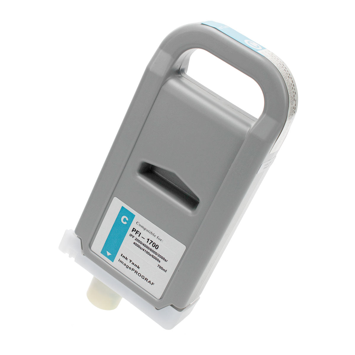Remanufactured Cyan Ink Cartridge for Canon IMAGEPROGRAF PRO-2000 / IMAGEPROGRAF PRO-2100 + More 700ml (0776C001 / PFI-1700C)