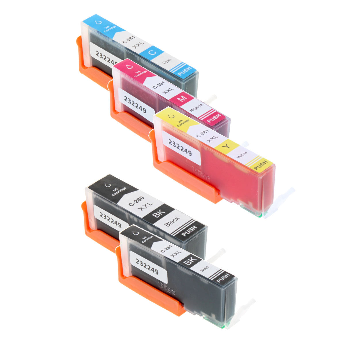 Remanufactured Multicolor Ink Cartridge for Canon PIXMA TR7520 / PIXMA TR8520 + More 5-Pack (2021C007 / PGI-280XXL/CLI-281XXL-5PK)