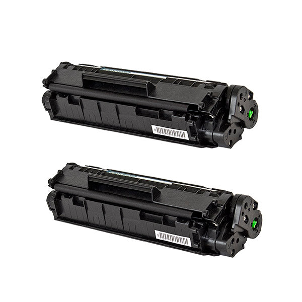 Compatible Black Toner Cartridge for HP FAX L120 / FAX L140 + More 2K Yield 2-Pack (Q2612A / 0263B001AA)