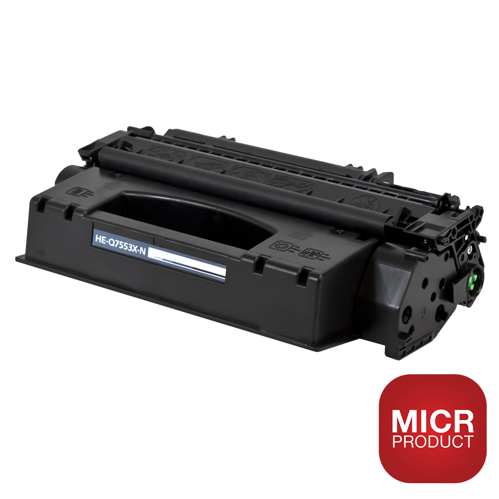 Compatible Black Toner Cartridge for HP IMAGECLASS LBP-3310 / IMAGECLASS LBP-3370 + More 7K High Yield MICR (Q7553X / 53X)