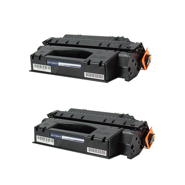 Compatible Black Toner Cartridge for HP LJ PRO 400 M401DN / LJ PRO 400 M401DNE + More 6.9K High Yield 2-Pack (CF280X / 80X)