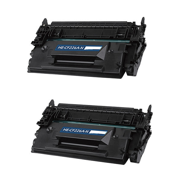 Compatible Black Toner Cartridge for HP LJ PRO M402DN / LJ PRO M402DW + More 3.1K Yield 2-Pack (CF226A / 26A)