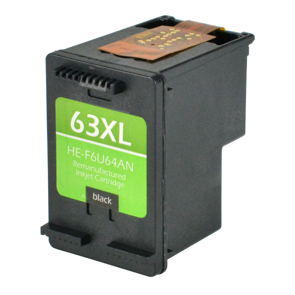 Remanufactured Black Ink Cartridge for HP AMP 125 / DESKJET 1110 + More (F6U64AN / 63XL)