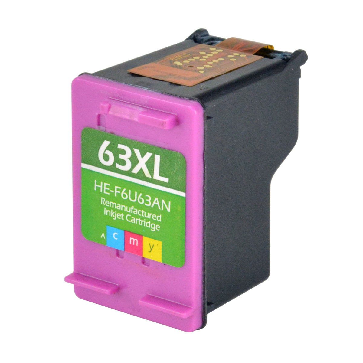 Remanufactured Tri-Color Ink Cartridge for HP AMP 125 / DESKJET 1110 + More (F6U63AN / 63XL)