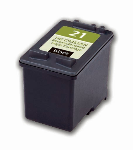 Remanufactured Black Ink Cartridge for HP DESKJET 3747 / DESKJET 3910 + More (C9351AN / 21)