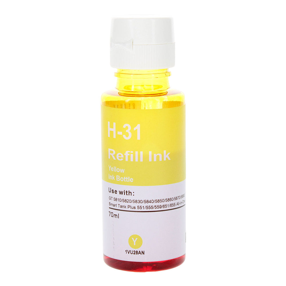 Compatible Yellow Ink Bottle for HP SMART TANK 5000 / SMART TANK 5101 + More (1VU28AN / 31)