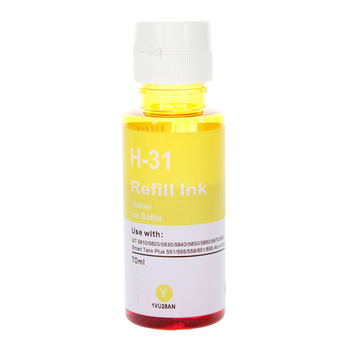 Compatible Yellow Ink Bottle for HP SMART TANK 5000 / SMART TANK 5101 + More (1VU28AN / 31)