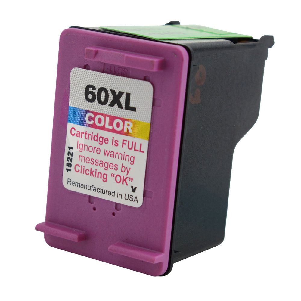 Remanufactured Tri-Color Ink Cartridge for HP DESKJET D1660 / DESKJET D2500 + More (CC644WN / 60XL)