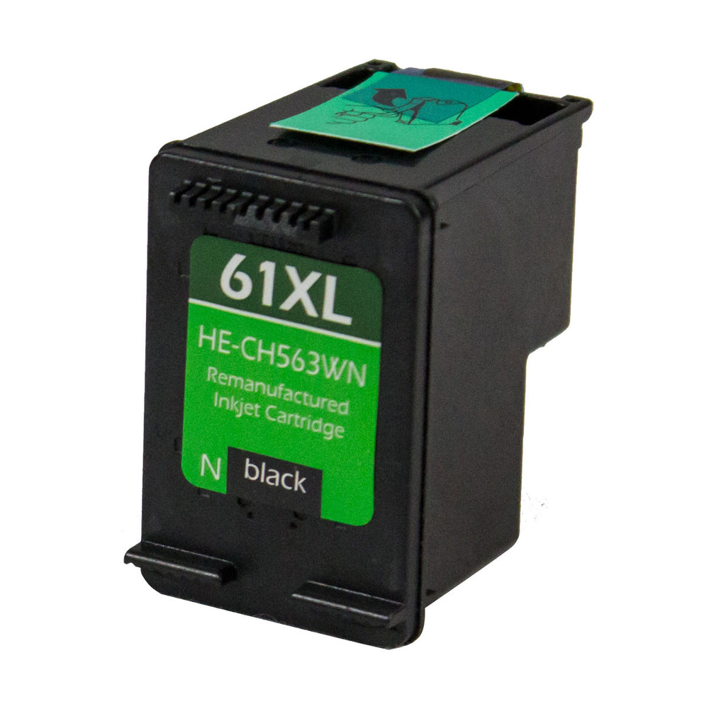 Remanufactured Black Ink Cartridge for HP 4635 OFFICEJET E SERIES / DESKJET 1000-J110A + More (CH563WN / HP61XL)
