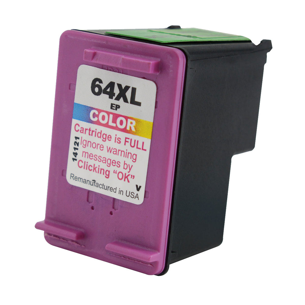 Remanufactured Tri-Color Ink Cartridge for HP ENVY INSPIRE 7255E / ENVY INSPIRE 7955E + More (N9J91AN / 64XL)
