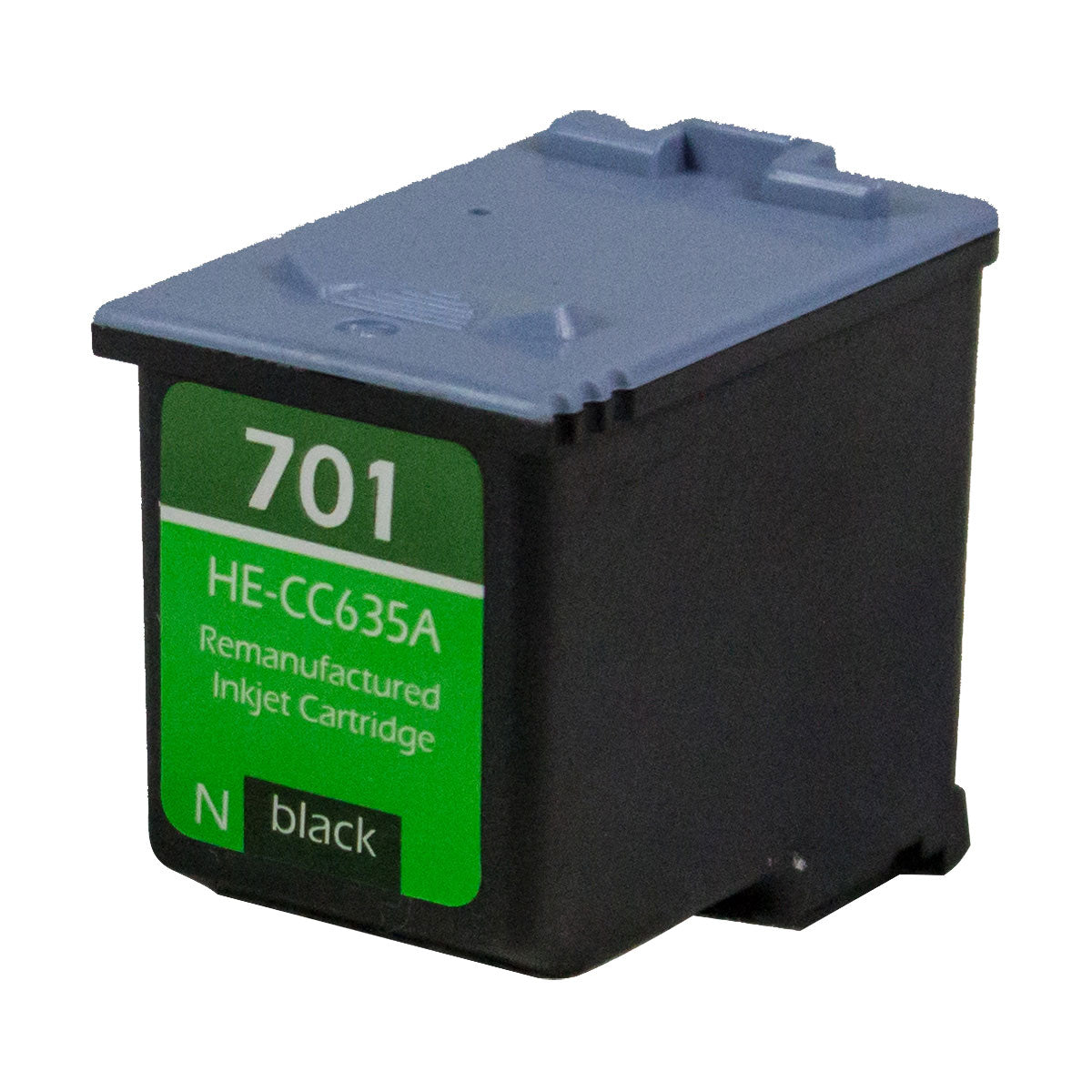 Remanufactured Black Ink Cartridge for HP FAX-2140 / FAX-640 (CC635A / HP701)
