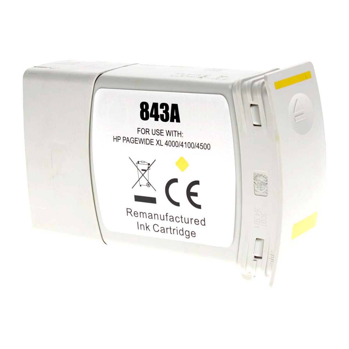 Remanufactured Yellow Ink Cartridge for HP PAGEWIDE XL 4000 / PAGEWIDE XL 4100 MFP + More 400 ML (843A / C1Q60A)
