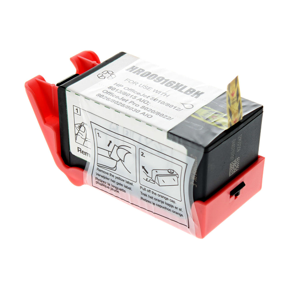 Remanufactured Black Ink Cartridge for HP OFFICEJET PRO 8022 / OFFICEJET PRO 8023 + More New Chip (3YL66AN / 916XL)