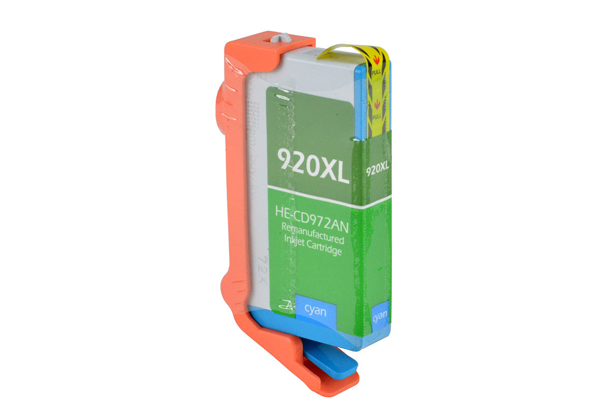 Remanufactured Cyan Ink Cartridge for HP OFFICEJET 6000 / OFFICEJET 6500 + More (CD972AN / 920XL)