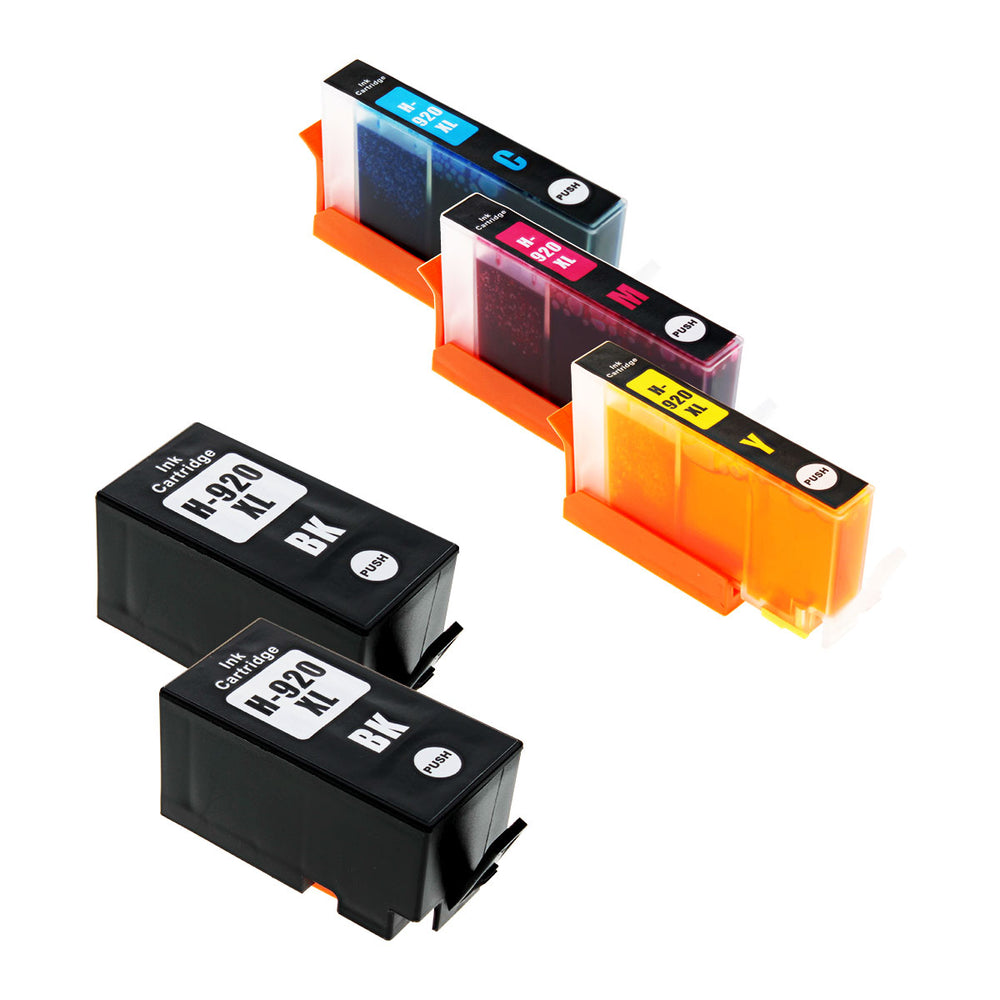 Compatible Multicolor Ink Cartridge for HP OFFICEJET 6000 / OFFICEJET 6500 + More 2K 5-Pack (920XL5PKS)