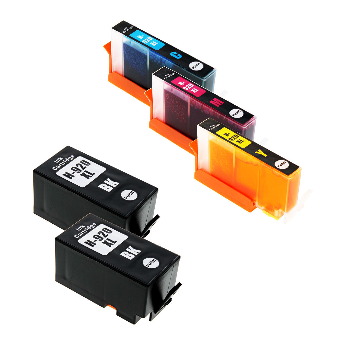 Compatible Multicolor Ink Cartridge for HP OFFICEJET 6000 / OFFICEJET 6500 + More 2K 5-Pack (920XL5PKS)