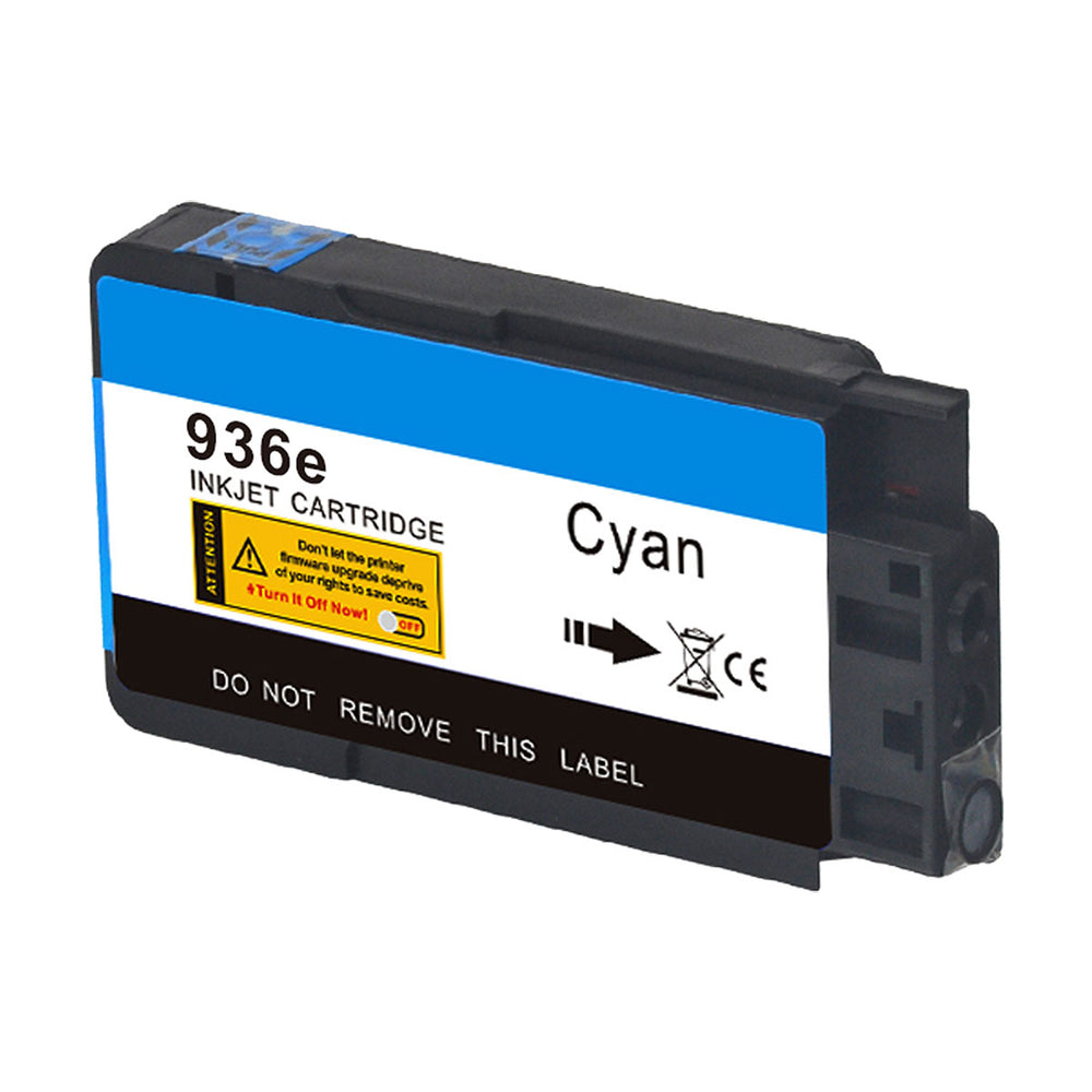 Remanufactured Cyan Ink Cartridge for HP OFFICEJET PRO 9110B / OFFICEJET PRO 9117B + More New Chip (4S6V3LN / 936E)