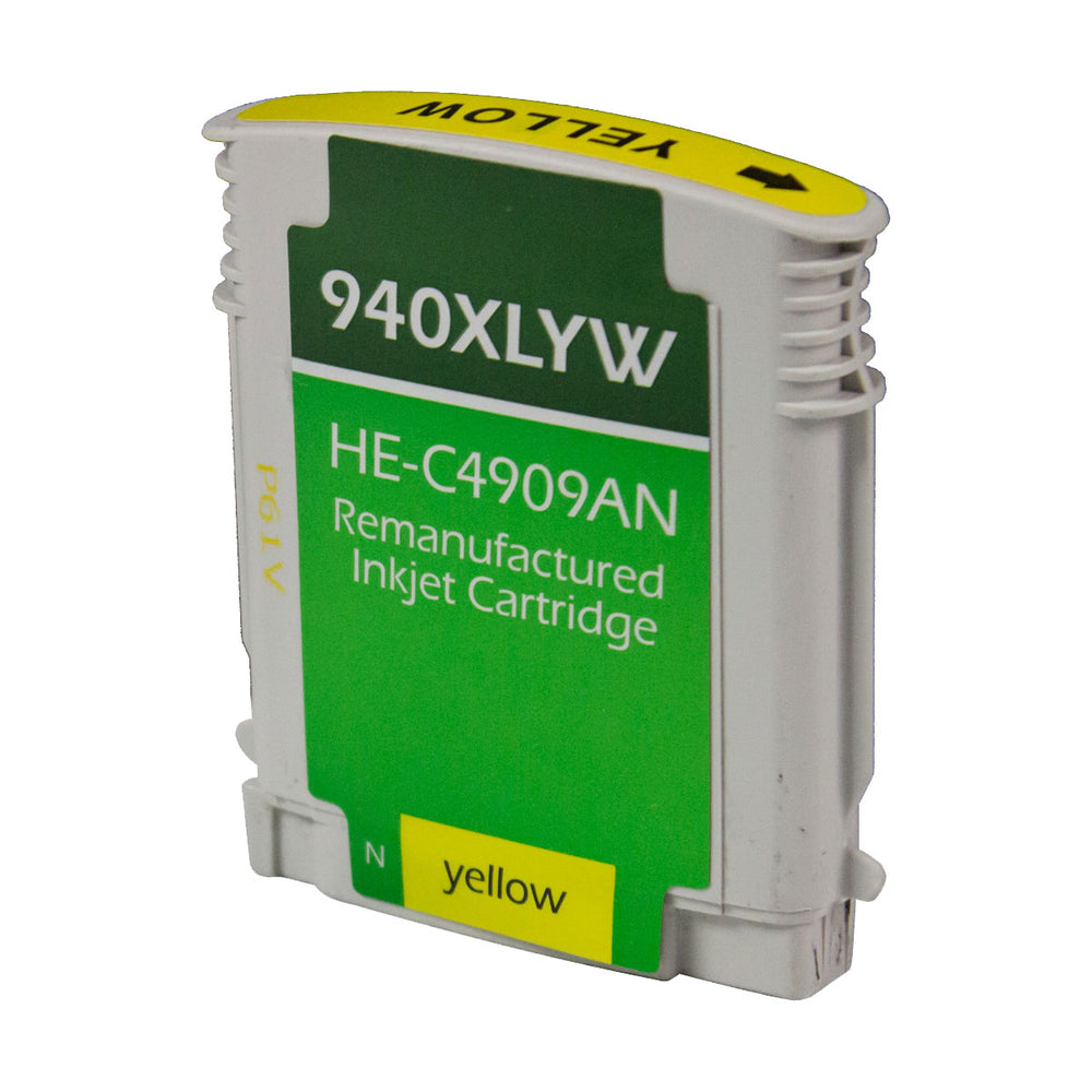 Remanufactured Yellow Ink Cartridge for HP OFFICEJET PRO 8000 / OFFICEJET PRO 8000W + More 1.4K High Yield (C4909AN / 940XL)