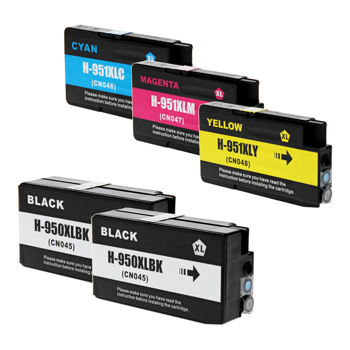 Remanufactured Multicolor Ink Cartridge for HP OFFICEJET PRO 251DW / OFFICEJET PRO 276DW + More 2K 5-Pack (950XL / CN045AN)