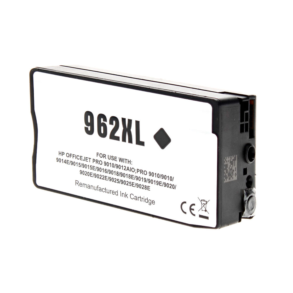 Remanufactured Black Ink Cartridge for HP OFFICEJET PRO 9010 / OFFICEJET PRO 9012 + More 2K High Yield New Chip (3JA03AN / 962XL)
