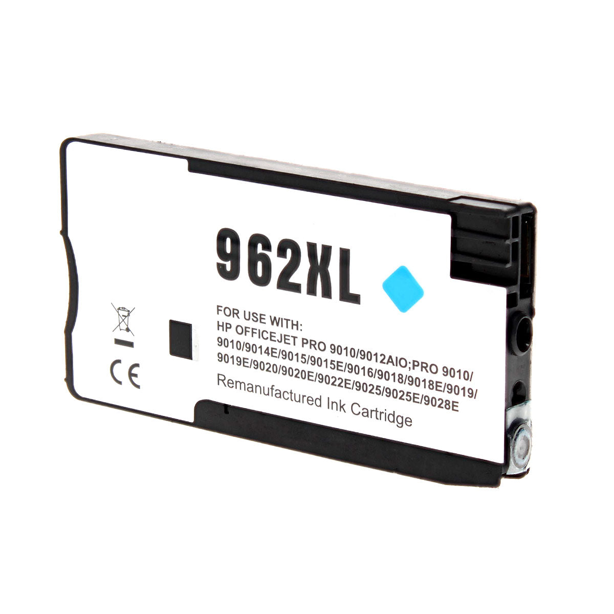 Remanufactured Cyan Ink Cartridge for HP OFFICEJET PRO 9010 / OFFICEJET PRO 9012 + More 1.6K High Yield New Chip (3JA00AN / 962XL)