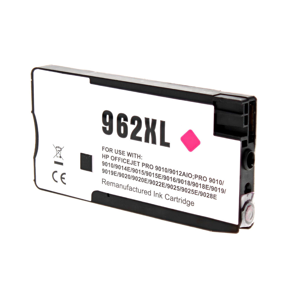 Remanufactured Magenta Ink Cartridge for HP OFFICEJET PRO 9010 / OFFICEJET PRO 9012 + More 1.6K High Yield New Chip (3JA01AN / 962XL)