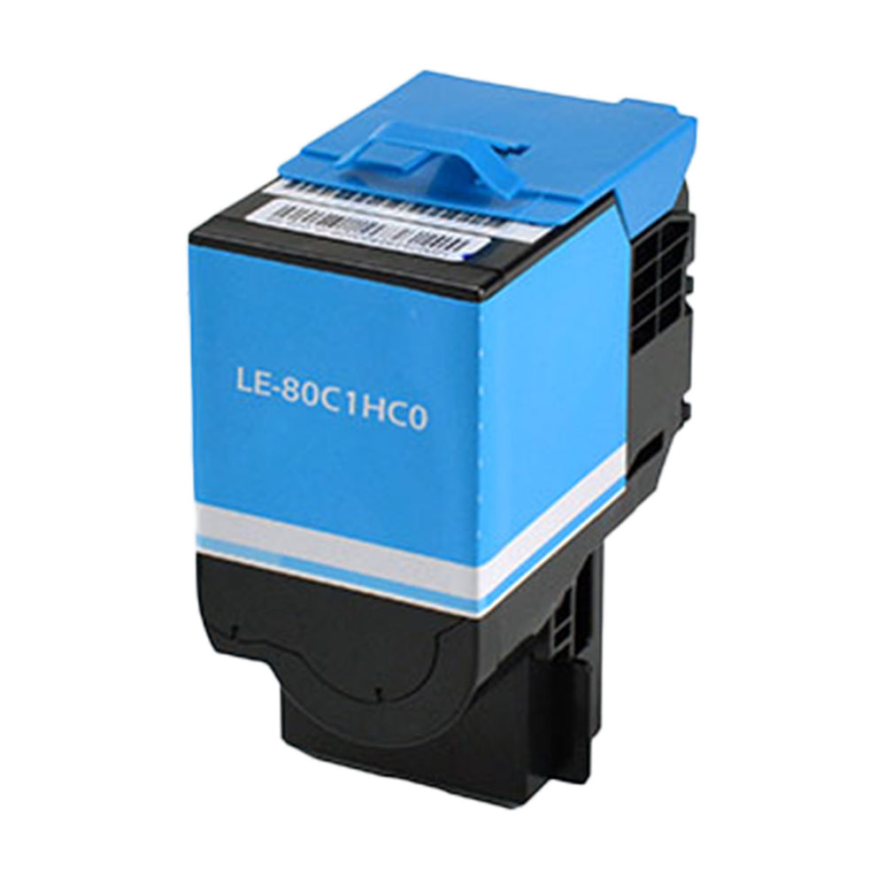 Compatible Cyan Toner Cartridge for Lexmark CX410DE / CX410DTE + More 3K High Yield (80C1HC0 / 801HC)