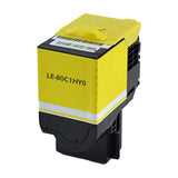 Compatible Yellow Toner Cartridge for Lexmark CX410DE / CX410DTE + More 3K High Yield (80C1HY0 / 801HY)