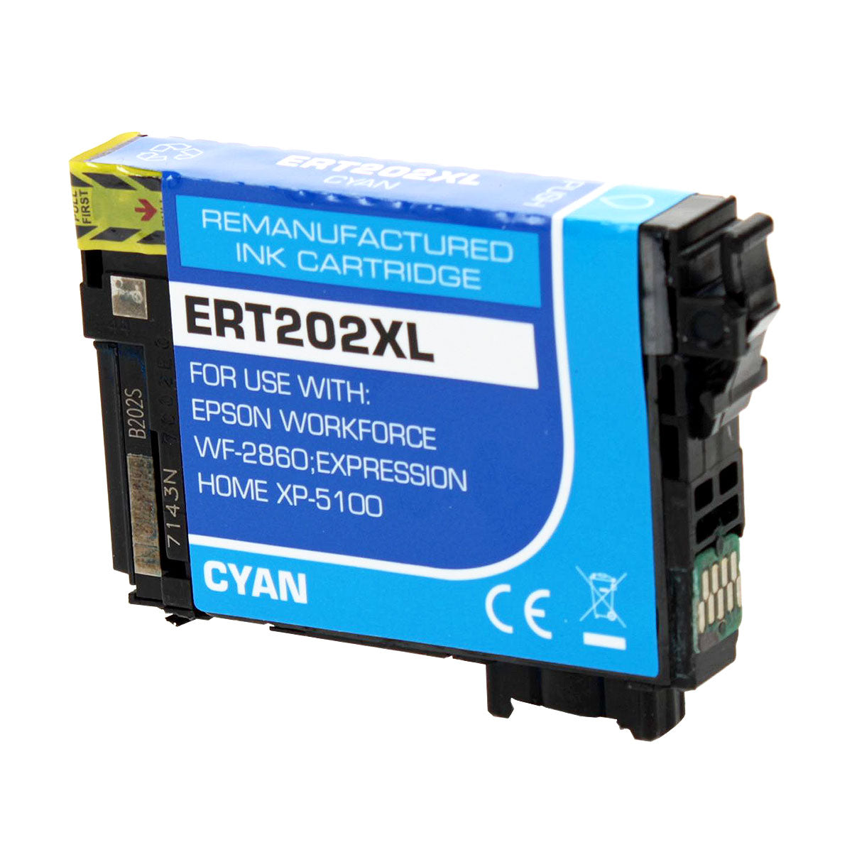Remanufactured Cyan Ink Cartridge for Epson EXPRESSION HOME XP-5100 / WORKFORCE WF-2860 + More (T202XL220 / 202XL)