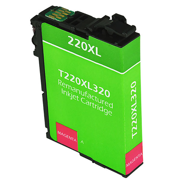 Remanufactured Magenta Ink Cartridge for Epson EXPRESSION HOME XP-320 / EXPRESSION HOME XP-420 + More (T220XL320 / 220XL)