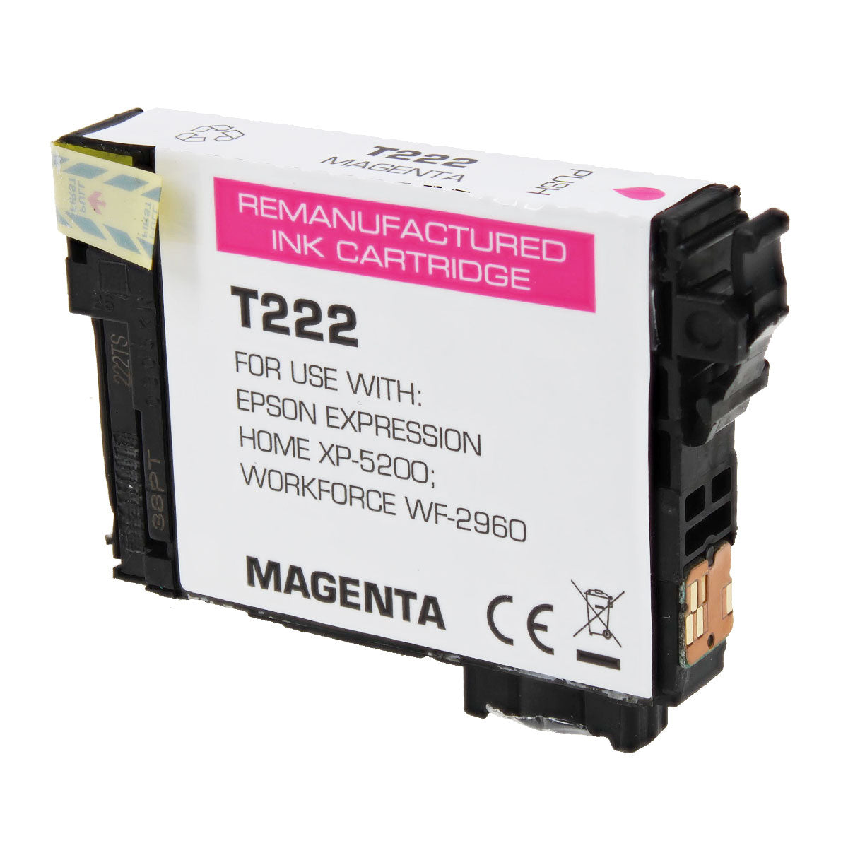 Remanufactured Magenta Ink Cartridge for Epson WORKFORCE WF-2960 / EXPRESSION HOME XP-5200 (T222320 / 222)