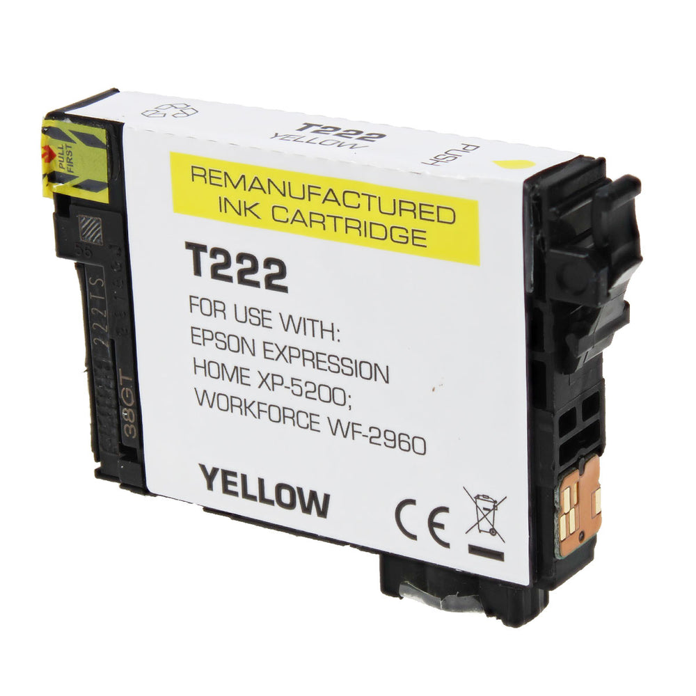 Remanufactured Yellow Ink Cartridge for Epson WORKFORCE WF-2960 / EXPRESSION HOME XP-5200 (T222420 / 222)