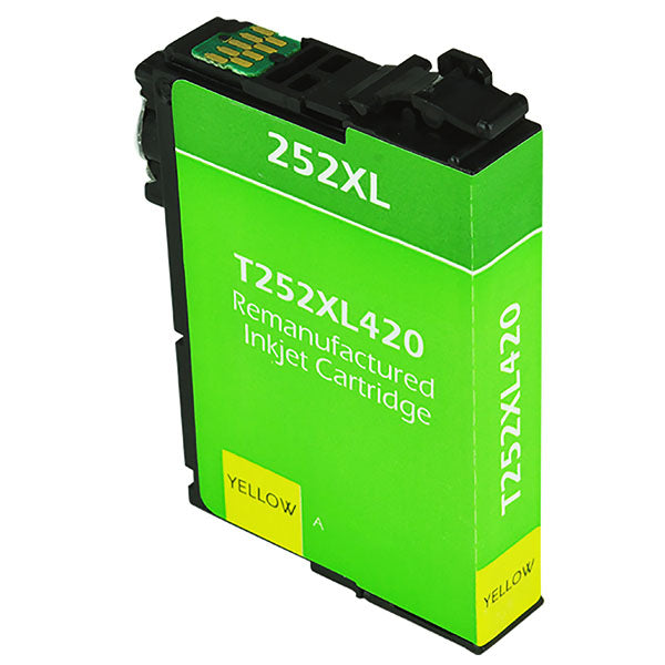 Remanufactured Yellow Ink Cartridge for Epson WORKFORCE WF-3620 / WORKFORCE WF-3640 + More 1.1K High Yield (T252XL420 / 252XL)