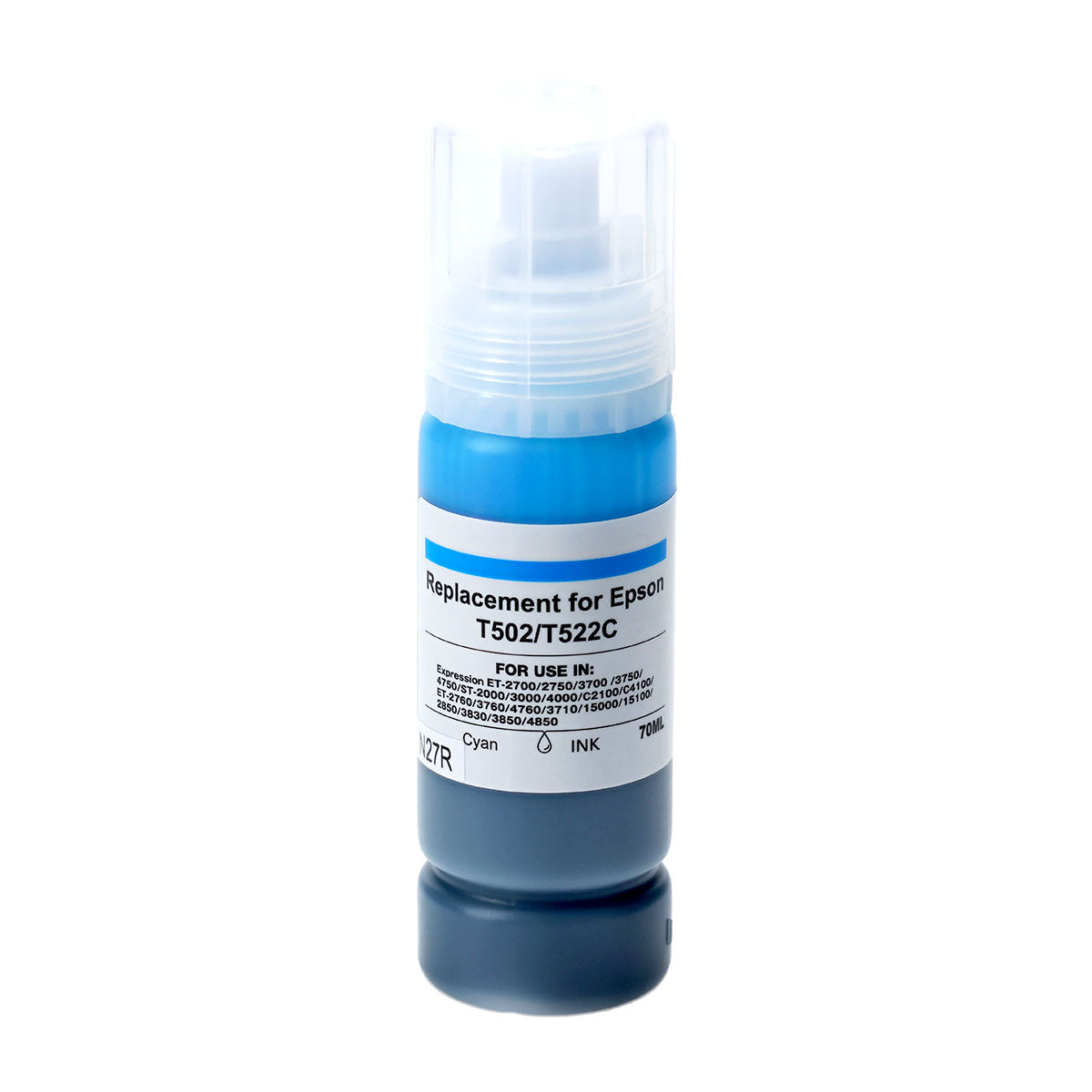 Compatible Cyan Ink Bottle for Epson ECOTANK ET-15000 / ECOTANK ET-2760 + More (502 / 522)