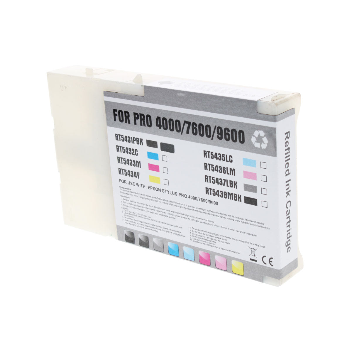 Remanufactured Photo Black Ink Cartridge for Epson STYLUS PRO 7600 / STYLUS PRO 9600 + More 110ml (T543100 / 543)