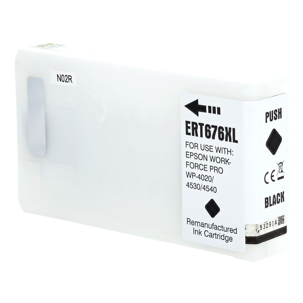 Remanufactured Black Ink Cartridge for Epson WORKFORCE PRO WF-4010 / WORKFORCE PRO WF-4020 + More (T676XL120 / 676XL)