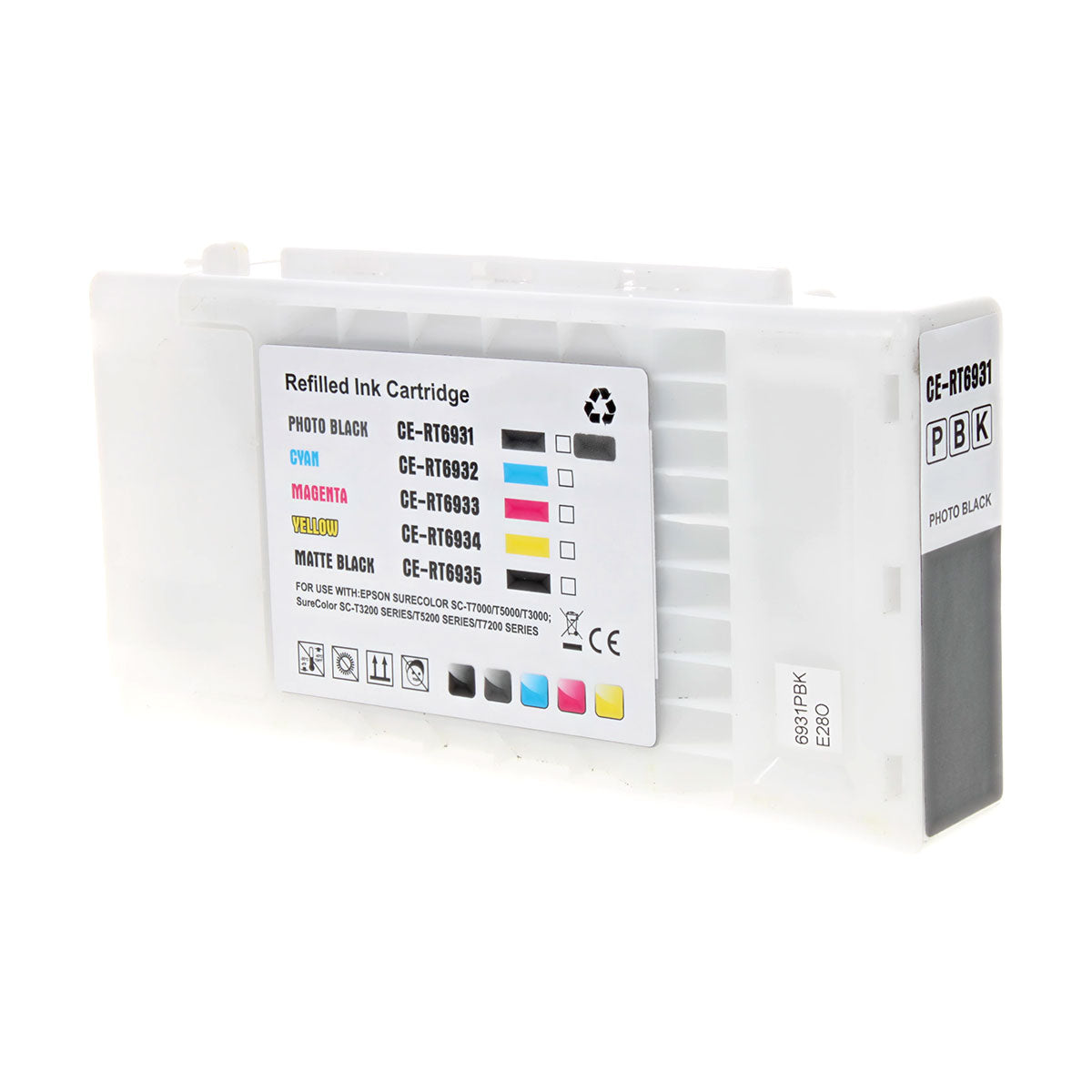 Remanufactured Photo Black Ink Cartridge for Epson SURECOLOR T3000 / SURECOLOR T3270 + More 350ML (693 / T693100)